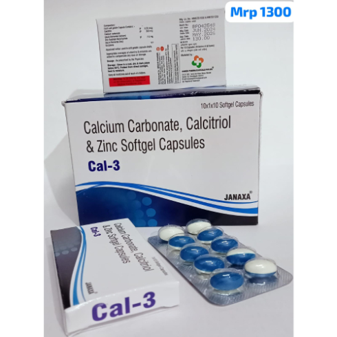 Calcitriol, Calcium Carbonate and Zinc Softgel Capsules